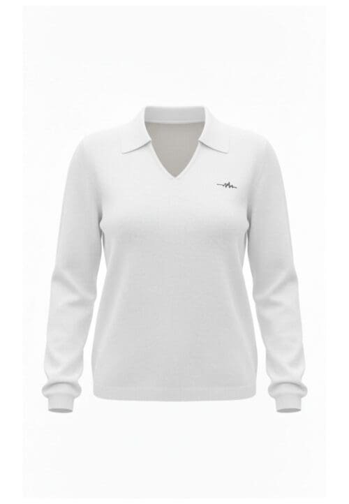 Baltas klasikinis kašmyro megztukas