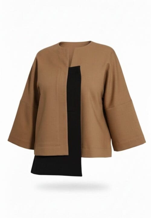 Asymmetric wool blouse