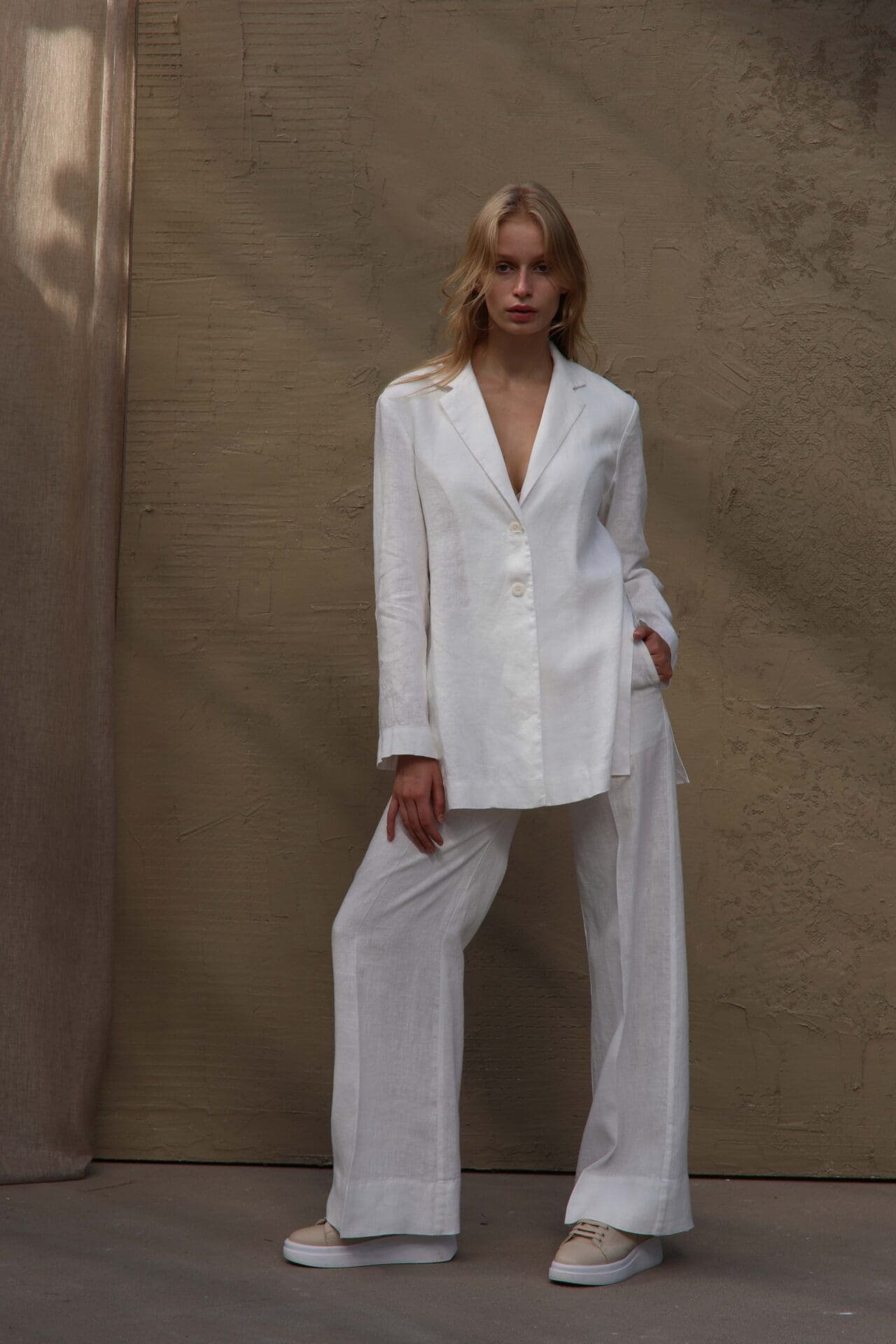 lininis baltas svarkas