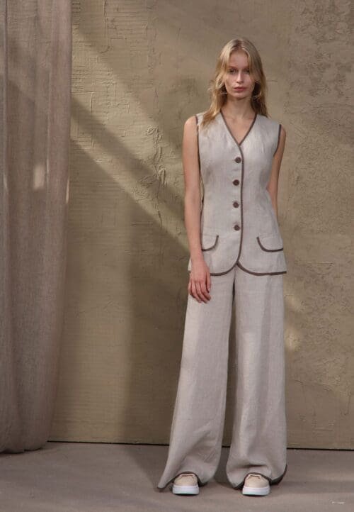 Moteriška 100% Lino prailginto silueto liemenė