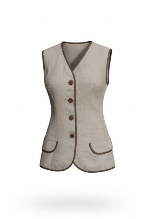 Natūralaus lino prailginta liemenuota liemenė