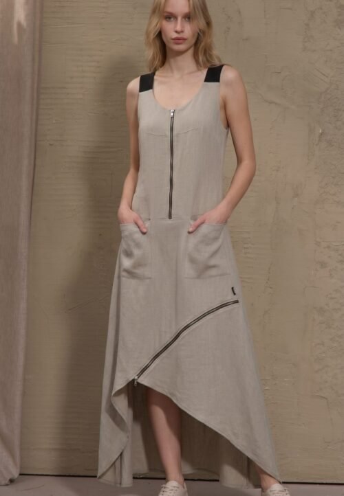 SL8702NJ linine suknele sarafanas