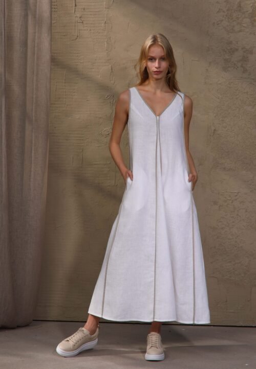 SL82633B striped linen dress